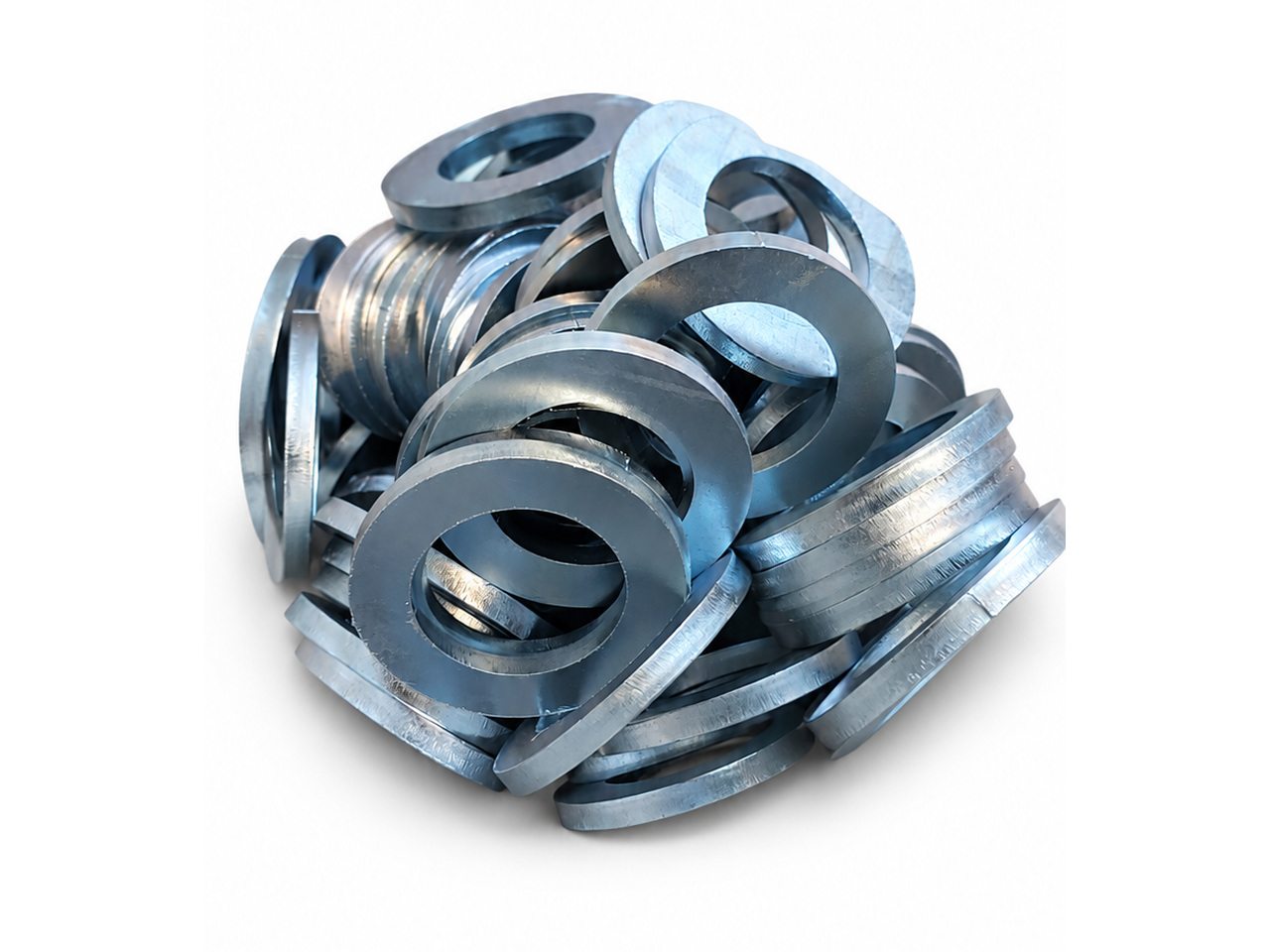 Silver-coloured metal washers